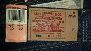 3 Pairs Vintage Levis 501 Shrink to Fit 35 x 33 3