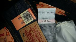3 Pairs Vintage Levis 501 Shrink to Fit 35 x 33 6