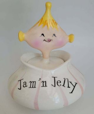 Vtg 1958 Holt Howard Pixieware Jam Jelly Jar & Spoon Us