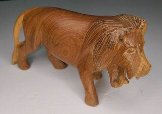 Lion - Wooden Hand Carved Lion From Kenya