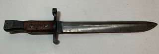 U.  S.  Marked Canadian Ross Rifle Bayonet 1907 Patented Ww1 / Wwi Issued