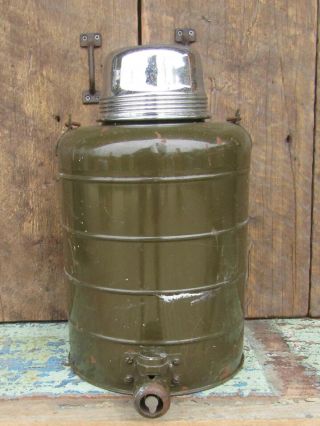 Vtg Authentic Od Green Stanley Landers Frary Clark Military Water Jug W Spout