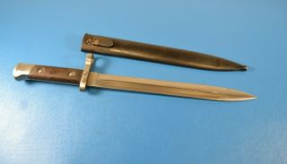 Austrian Model 1895 Style Rifle Bayonet With Scabbard W/ Foreign Cartouches