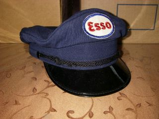 Vintage Collectible Esso Oil Service Gas Station Uniform Hat Cap Patch 1 Of 2