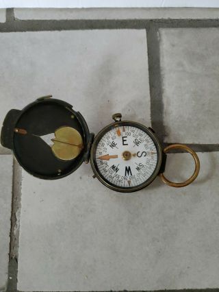 Wwi Us Army Engineer Corps Cruchon & Emons Berne Brass Military Compass