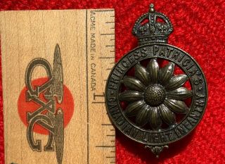 Wwi Great War Canada Cap Badge Princess Patricia’s Canadian Light Infantry Ppcli