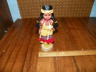 Vintage Native American Indian Doll W Leather Dress