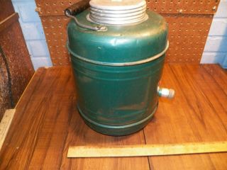 Vintage WESTERN FIELD One Gallon Green Metal Thermos Cooler Jug 3