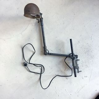 Vintage Fostoria Articulating Industrial Table Lamp Drafting Desk Work