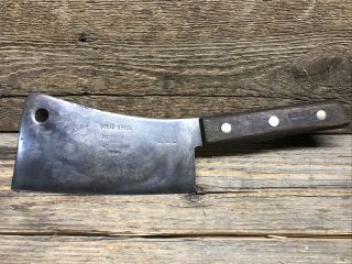 Vintage Foster Bros.  Brothers 238 Meat Cleaver 8” Blade & Solid