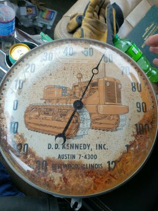Vintage Allis Chalmers Glass Faced Thermometer