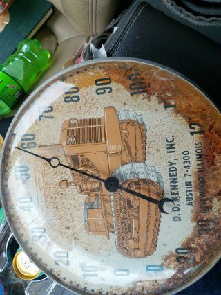 Vintage Allis Chalmers Glass Faced Thermometer 2