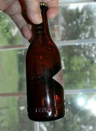 Rare Straight Sided Amber Coca Cola Paper Label Bottle " Knoxville,  Tenn.  "