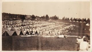 Wwi Photo Usmc 10th Marine Regiment C.  1918 Many Pup Tents In Camp 56