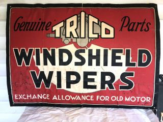 VERY RARE TRICO WINDSHIELD WIPERS AUTOMOTIVE SIGN 27.  5x 31” 2