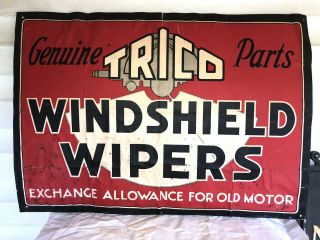 VERY RARE TRICO WINDSHIELD WIPERS AUTOMOTIVE SIGN 27.  5x 31” 3