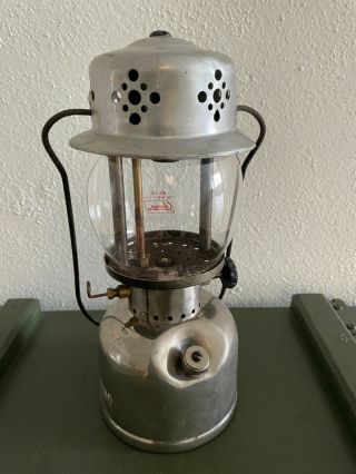 Vintage Coleman 243b 1959 Nickel Silver Chrome Single Mantle Lantern Kerosene