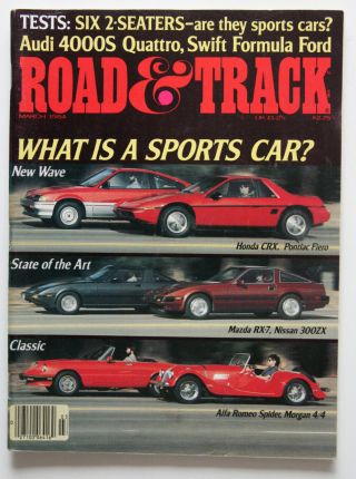 Road And Track March 1984 Honda Crx Fiero 300zx Morgan Alfa Spider - St4005000918