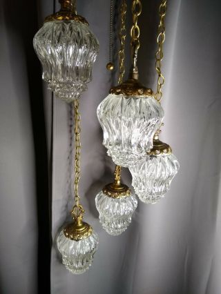 Vintage Swag Hanging Pendant Light Regency Chandelier Fixture with plug 5