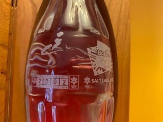 2002 Slc Olympics/compass Group Coca - Cola Crystal Bottle W/ Wood Box - 200 Made