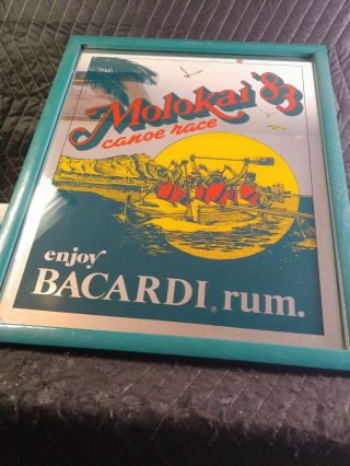 Bacardi Rum Mirror 1983 Molokai Canoe Race 2