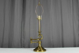 Stiffel Solid Brass Swing Arm Table Lamp Desk / Student Hollywood Regency