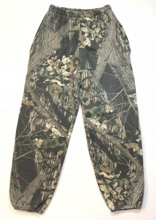 Vintage Mossy Oak Men’s Sweatpants Pants Made In Usa Sz L Camo Hunting Break Up