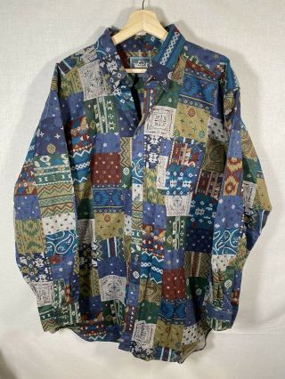 Vintage Woolrich Aztec Flannel Shirt 2xl Blanket Pattern Southwest Usa Navajo