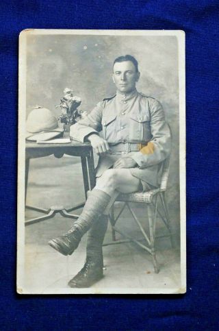Wwi Real Photo Post Card Of British Soldier In Egypt