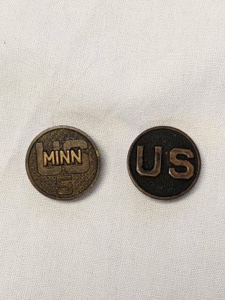 Wwi 5th Infantry Regiment From Minnesota Collar Disc Set