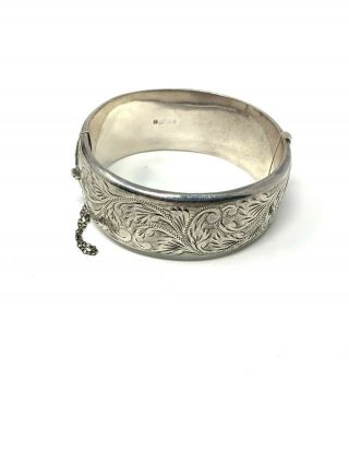 Heavy Vintage C1975 Sterling Silver 925 Ladies Bangle Bracelet 35g 831 2