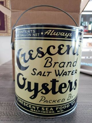 One Gallon Crescent Brand Oyster Can