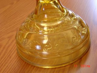 Antique P&A Dorset THOMASTON CONN.  AMBER COLOR Glass Oil Lamp EAGLE BURNER 3