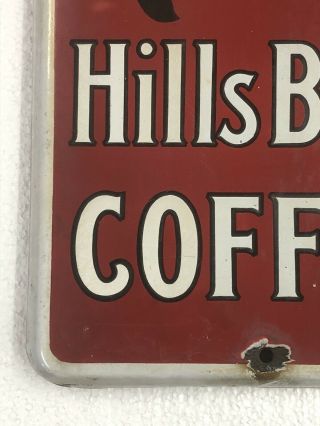VINTAGE ADVERTSING HILLS BROS BROTHERS COFFEE PORCELAIN STORE THERMOMETER 2