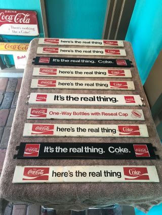 Vintage Coke Display Rack Signs Its The Real Thing And Others 1969 Coco - Cola