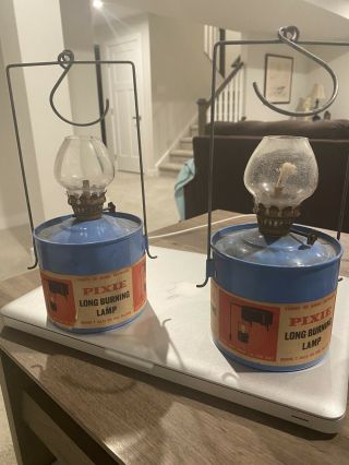 Vintage Pixie Kerosene Lanterns (2) Very Rare Made In England