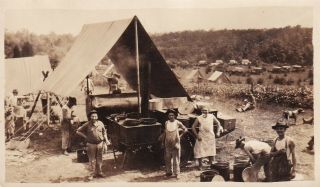 Wwi Photo Usmc 10th Marine Regiment Rolling Field Kitchen & Tent 35