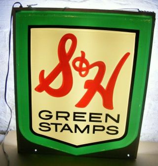 S&h Green Stamp Sign Vintage Light - Up Vacu - Form Lens
