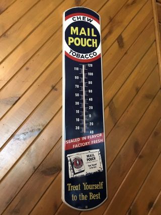 Vintage Large Mail Pouch Chewing Tobacco 38 " Thermometer