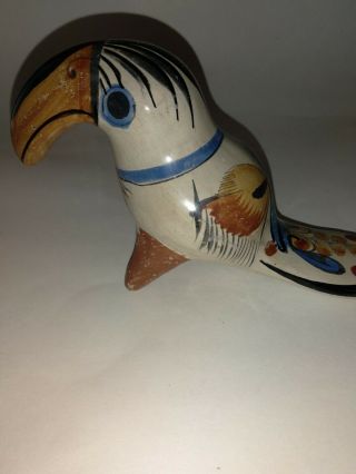 Vintage Tonala Toucan Bird Mexican Pottery Folk Art Mexico Ceramic 9 "