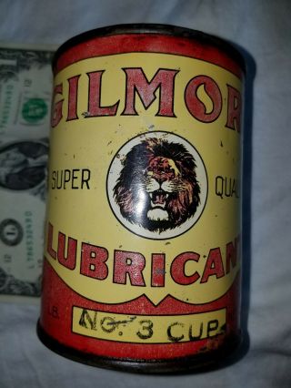 Gilmore Quality Lubricant 1 Lb Grease Can Lion Head Motor Oil Gilmore Oil