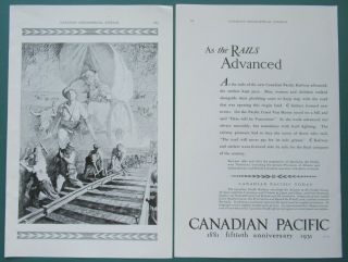 1931 Canadian Pacific Print Ad As The Rails Advanced