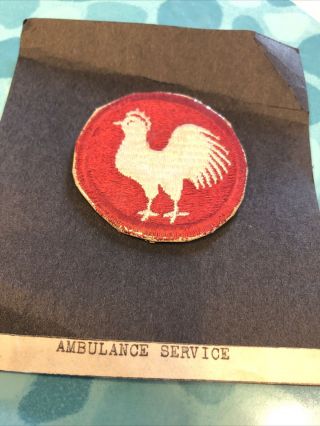Wwi Us Army Ambulance Service Shoulder Patch United States Military Insignia