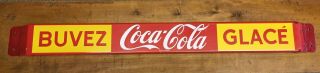 Vintage Coca Cola Porcelain Door Push Bar Coke Sign Soda Pop Great L@@k