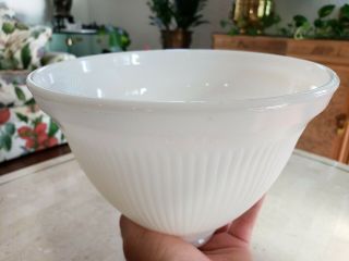 Stiffel White Milk Glass Ribbed Torchiere Lamp Shade Replacement 8 " D X 6 " T
