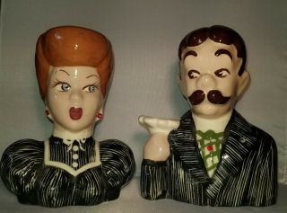 Vintage Headvase Lucy Ball & Ricky Ricardo Head Vase Pair I Love Lucy Rare