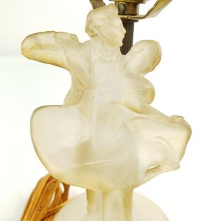 Vintage Houze Glass Co Ballroom Dancing Couple Boudoir Table Lamp Frosted Glass
