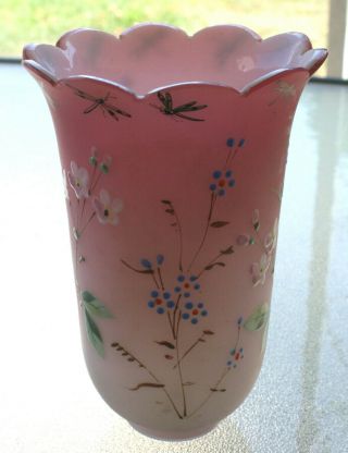 Vintage Pink/White Porcelain Vase Floral Flower Asian Design 2