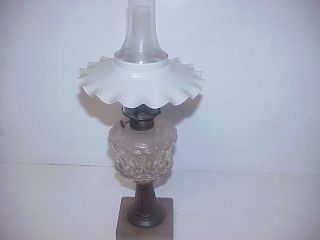 Antique Oil Lamp Shade,  Umbrella Or Petticoat.  Milk Glass.