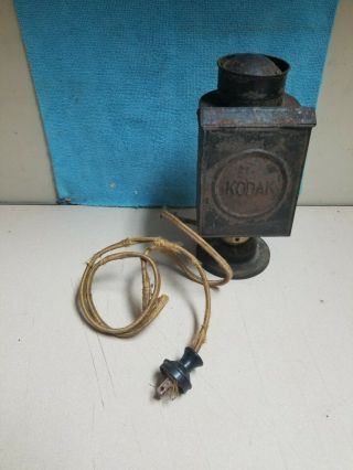 Vintage Kodak Dark Room Electric Lantern Camera Lamp With Glass Filters & Burner